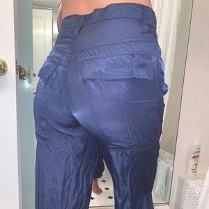 UO Navy blue parachute cargo pants